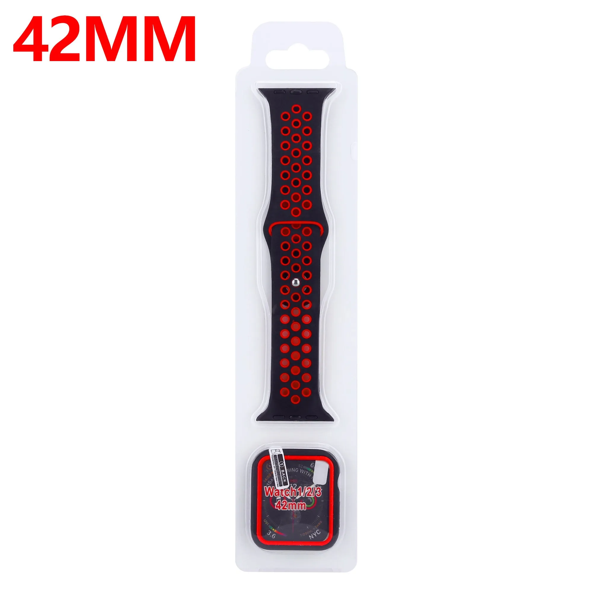Affordable Luxury Apple Watch Sport Strap   TPU Case (Black/Red)  Dont Miss Out!