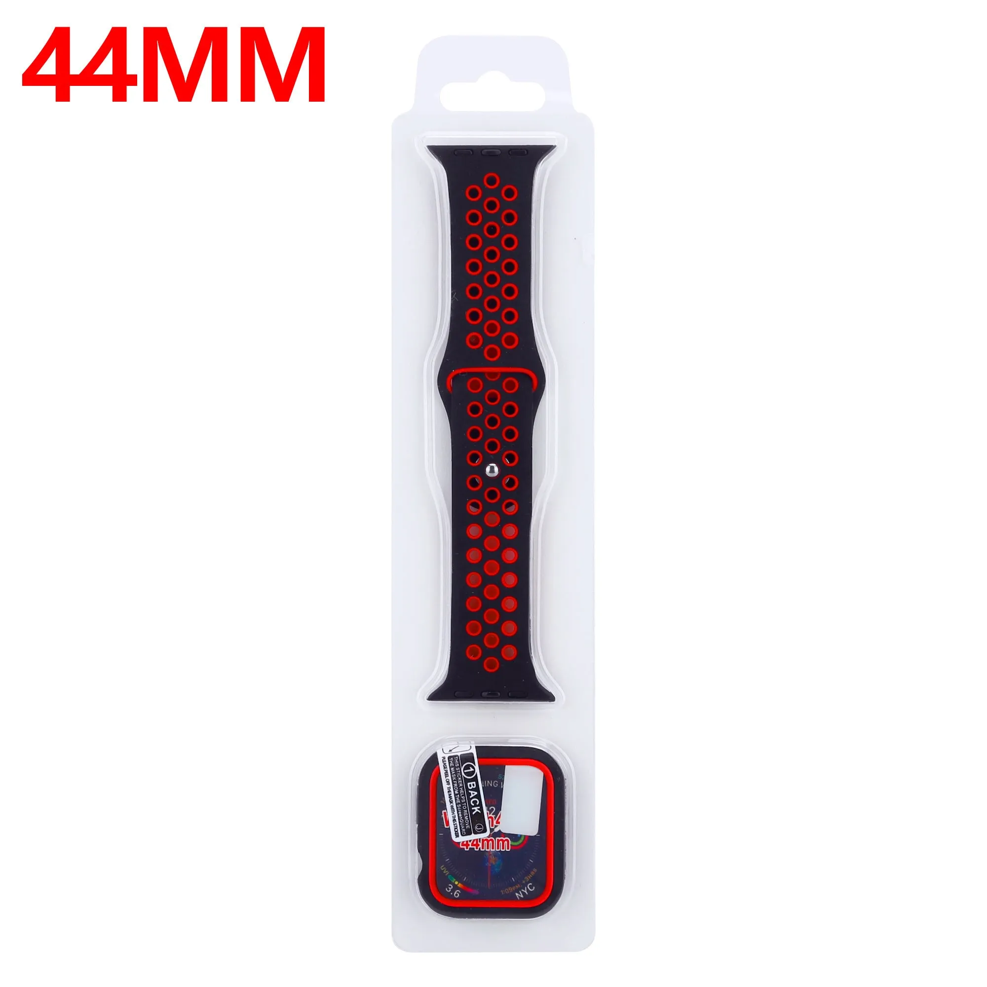 Affordable Luxury Apple Watch Sport Strap   TPU Case (Black/Red)  Dont Miss Out!