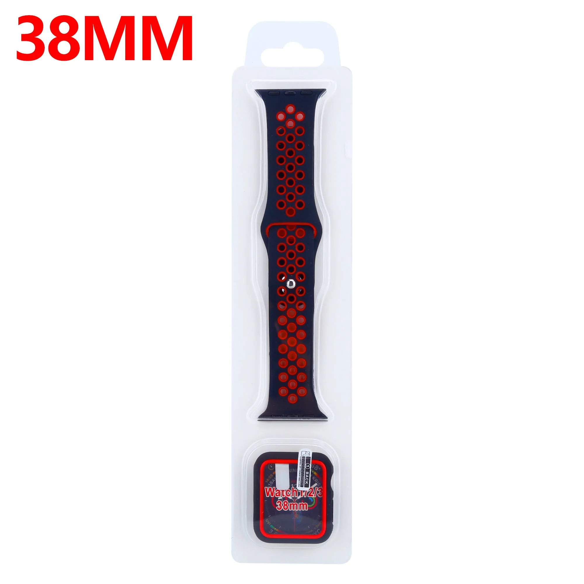 Affordable Luxury Apple Watch Sport Strap   TPU Case (Black/Red)  Dont Miss Out!