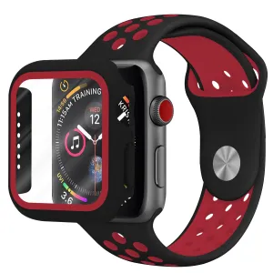 Affordable Luxury Apple Watch Sport Strap   TPU Case (Black/Red)  Dont Miss Out!