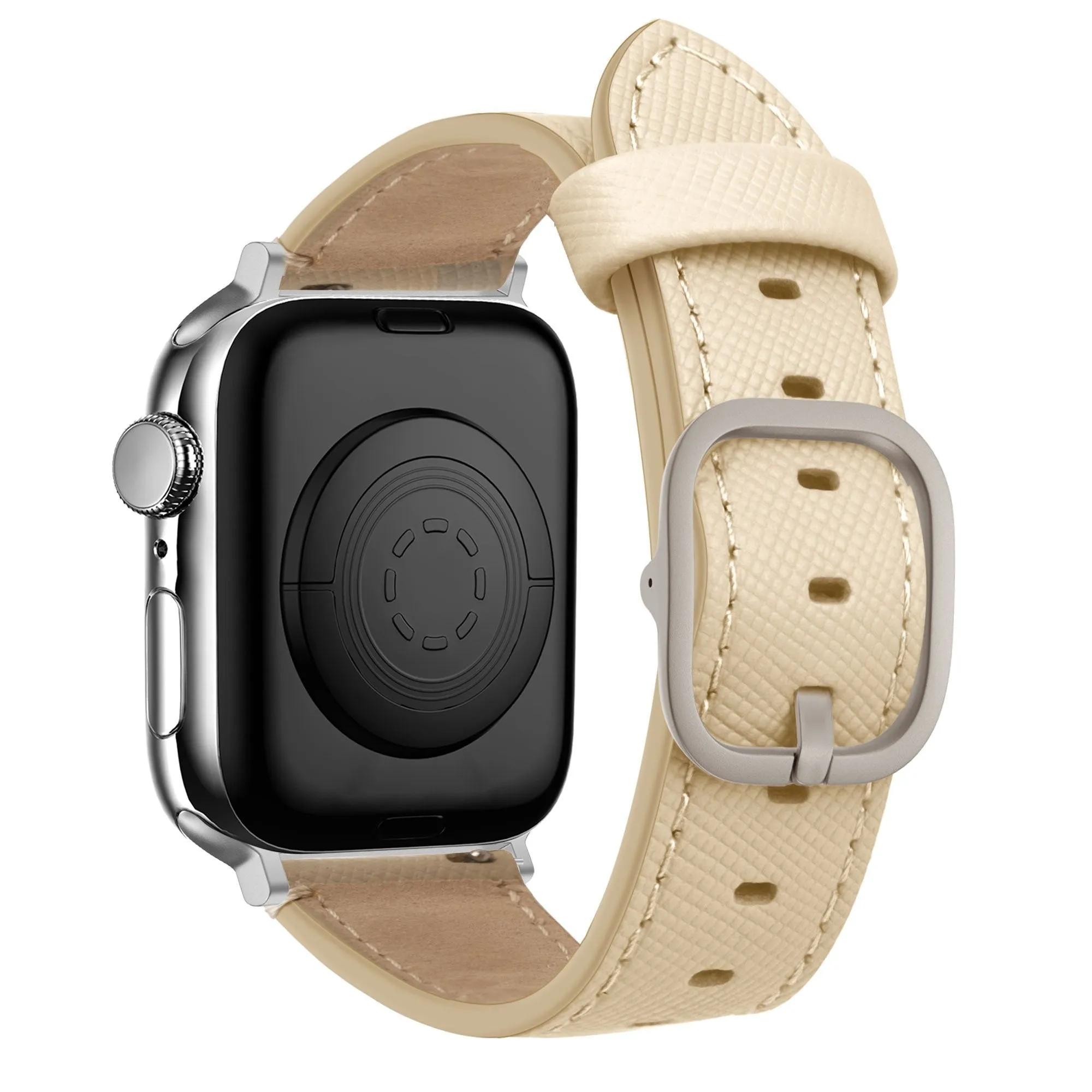 Affordable Luxury Bandz Apple Watch Leather Strap 'Deluxe' (Khaki)  Last Few Pieces!