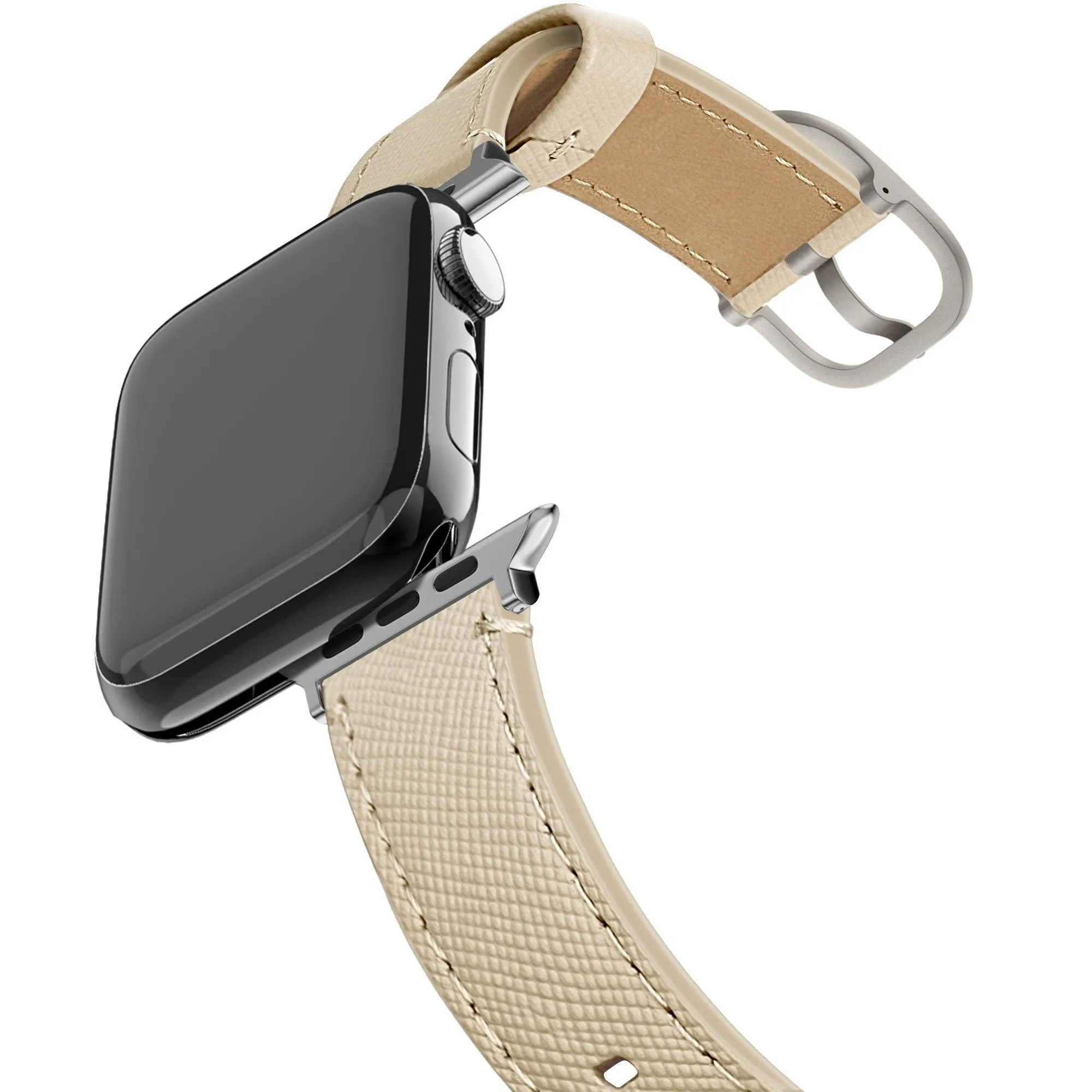 Affordable Luxury Bandz Apple Watch Leather Strap 'Deluxe' (Khaki)  Last Few Pieces!