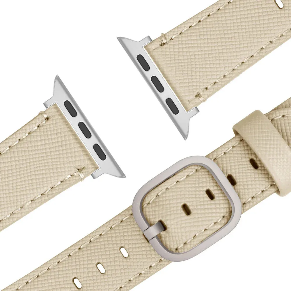 Affordable Luxury Bandz Apple Watch Leather Strap 'Deluxe' (Khaki)  Last Few Pieces!