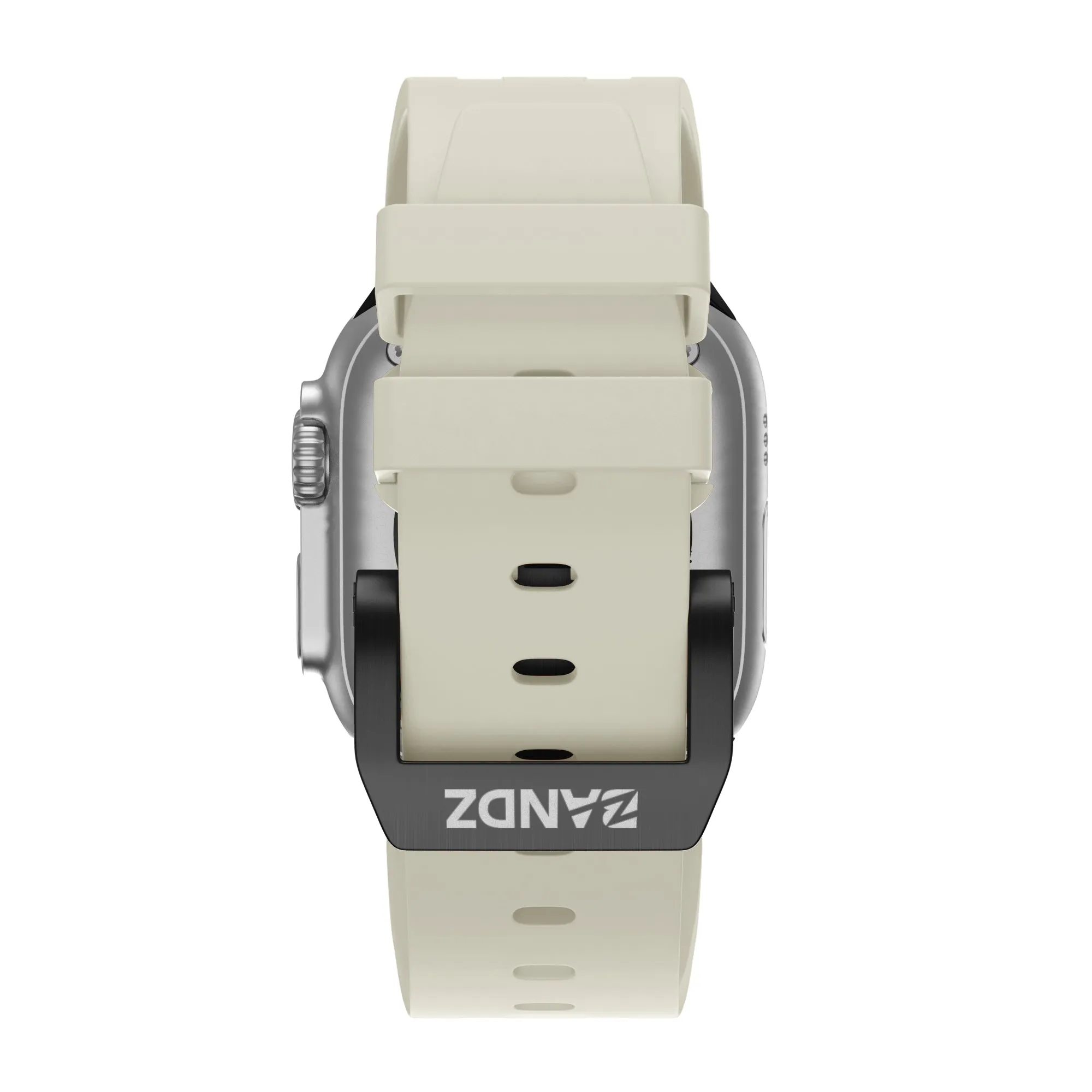 Affordable Luxury Bandz Apple Watch Silicone Strap 'Luxe Liquid' (Beige With Black)  Almost Sold Out!