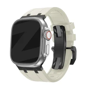 Affordable Luxury Bandz Apple Watch Silicone Strap 'Luxe Liquid' (Beige With Black)  Almost Sold Out!