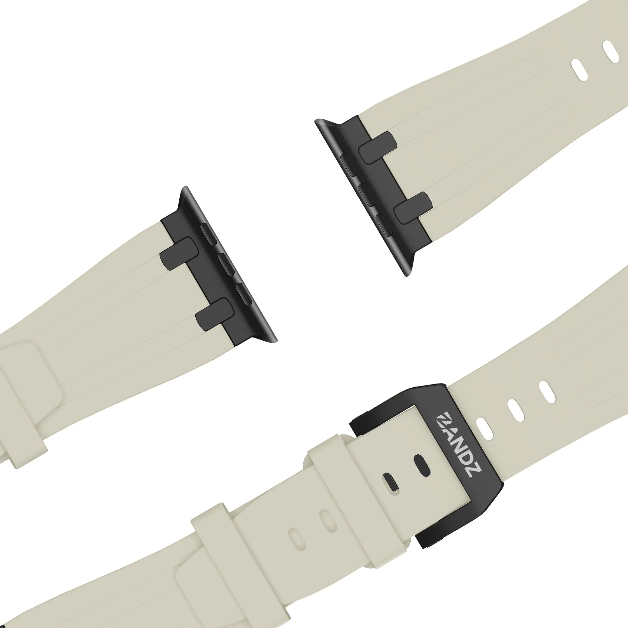 Affordable Luxury Bandz Apple Watch Silicone Strap 'Luxe Liquid' (Beige With Black)  Almost Sold Out!