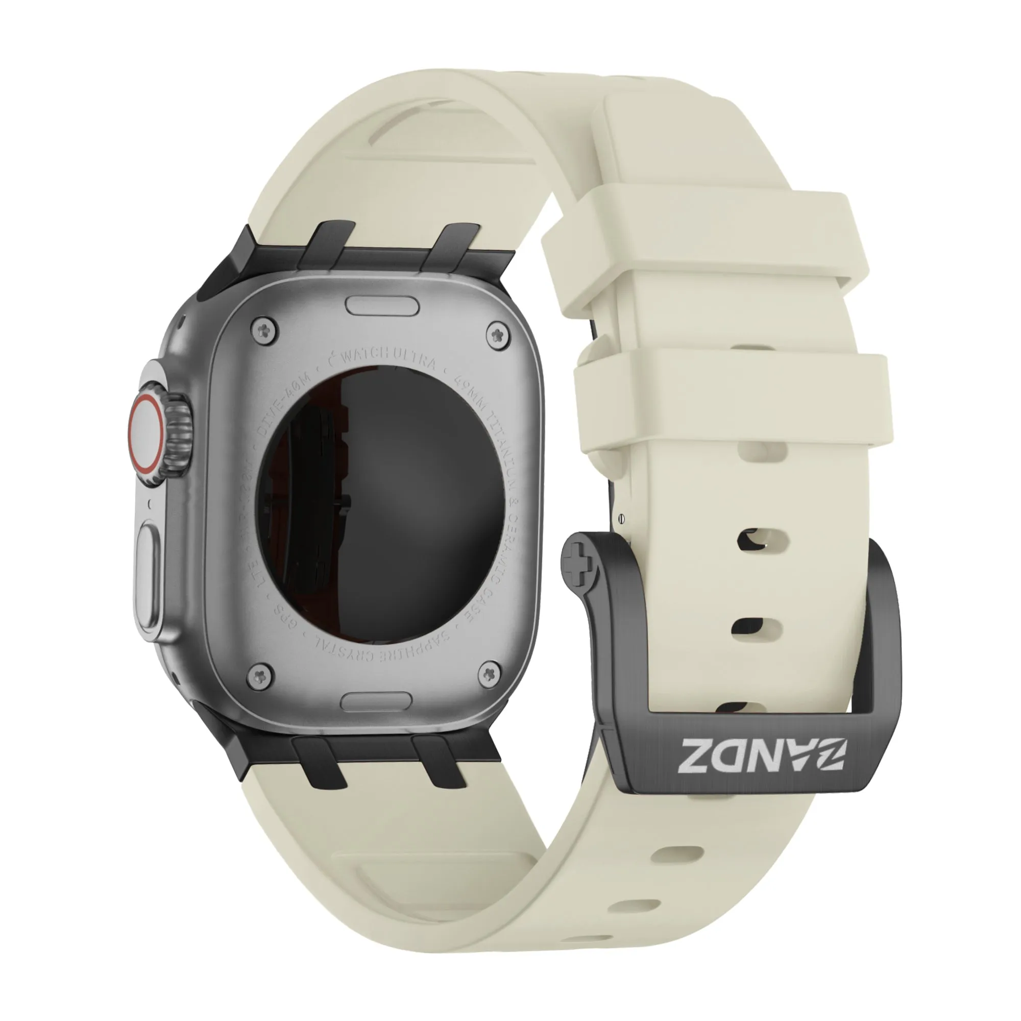 Affordable Luxury Bandz Apple Watch Silicone Strap 'Luxe Liquid' (Beige With Black)  Almost Sold Out!
