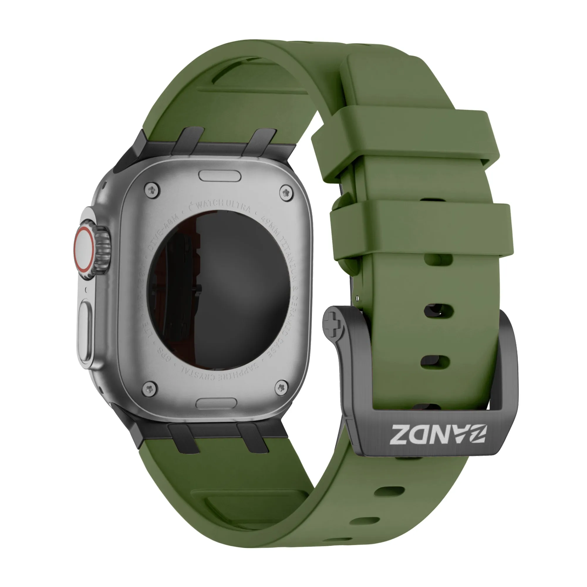Affordable Luxury Bandz Apple Watch Silicone Strap 'Luxe Liquid' (Green With Black)  Stylish & Comfortable
