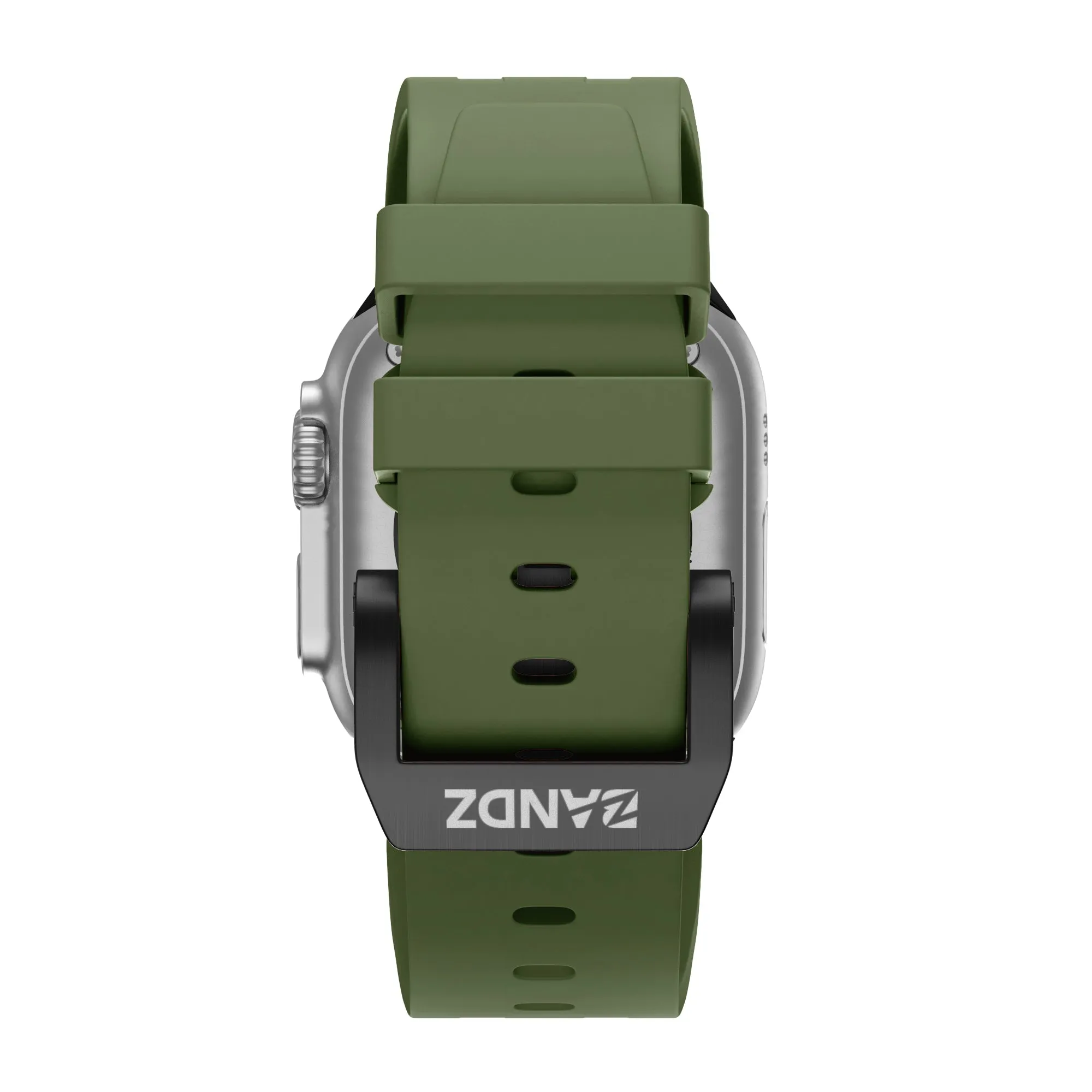 Affordable Luxury Bandz Apple Watch Silicone Strap 'Luxe Liquid' (Green With Black)  Stylish & Comfortable