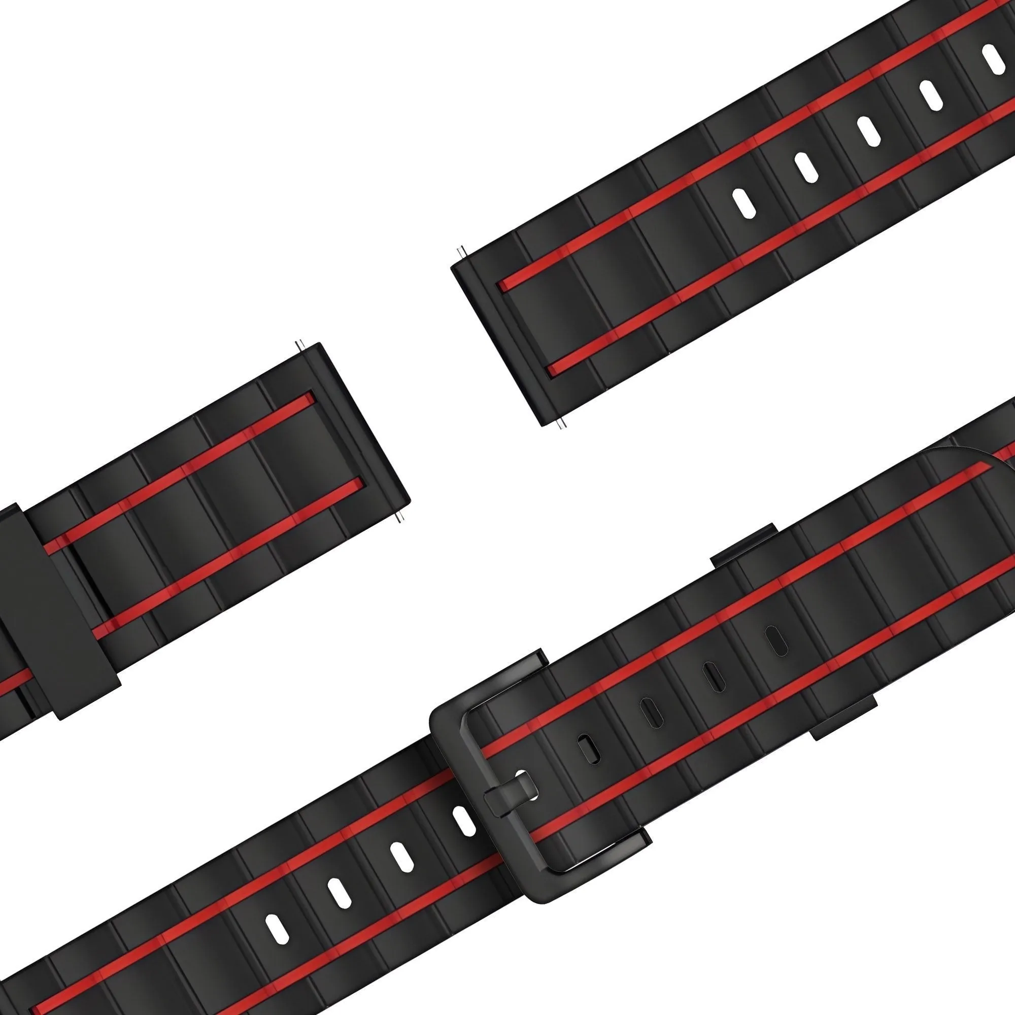 Affordable Luxury Bandz Redmi Watch 5 Active Striped Sport Strap (Black/Red)  Today Only!