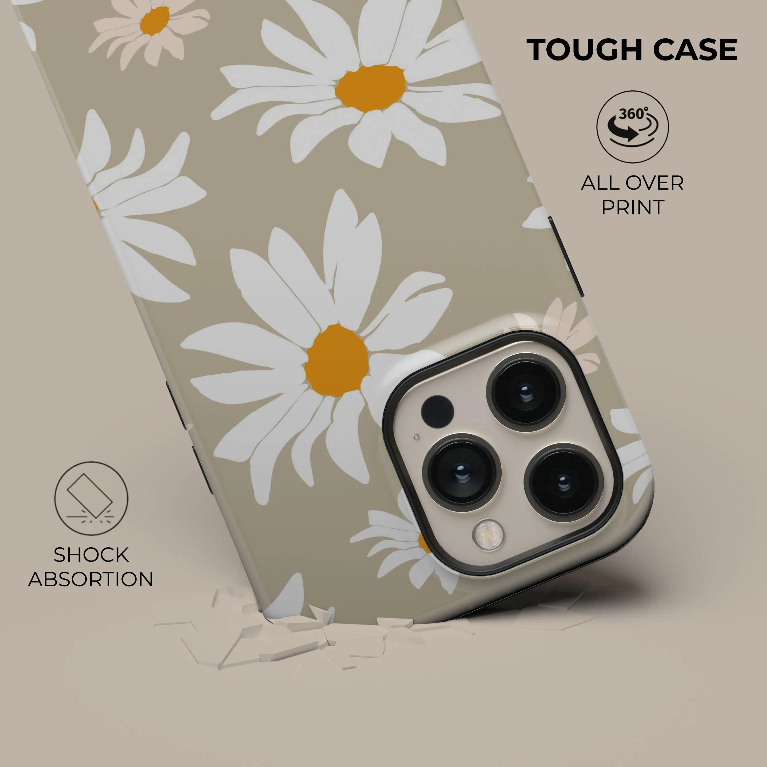 Affordable Luxury Beige Daisy Phone Case  Going Fast!