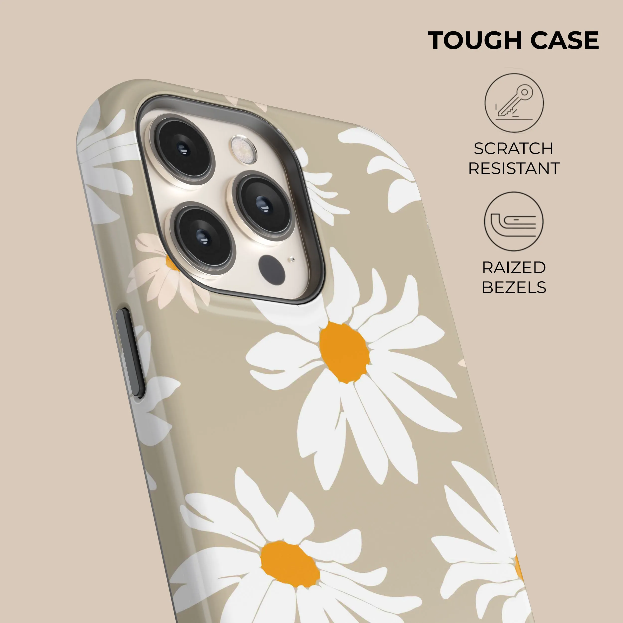Affordable Luxury Beige Daisy Phone Case  Going Fast!