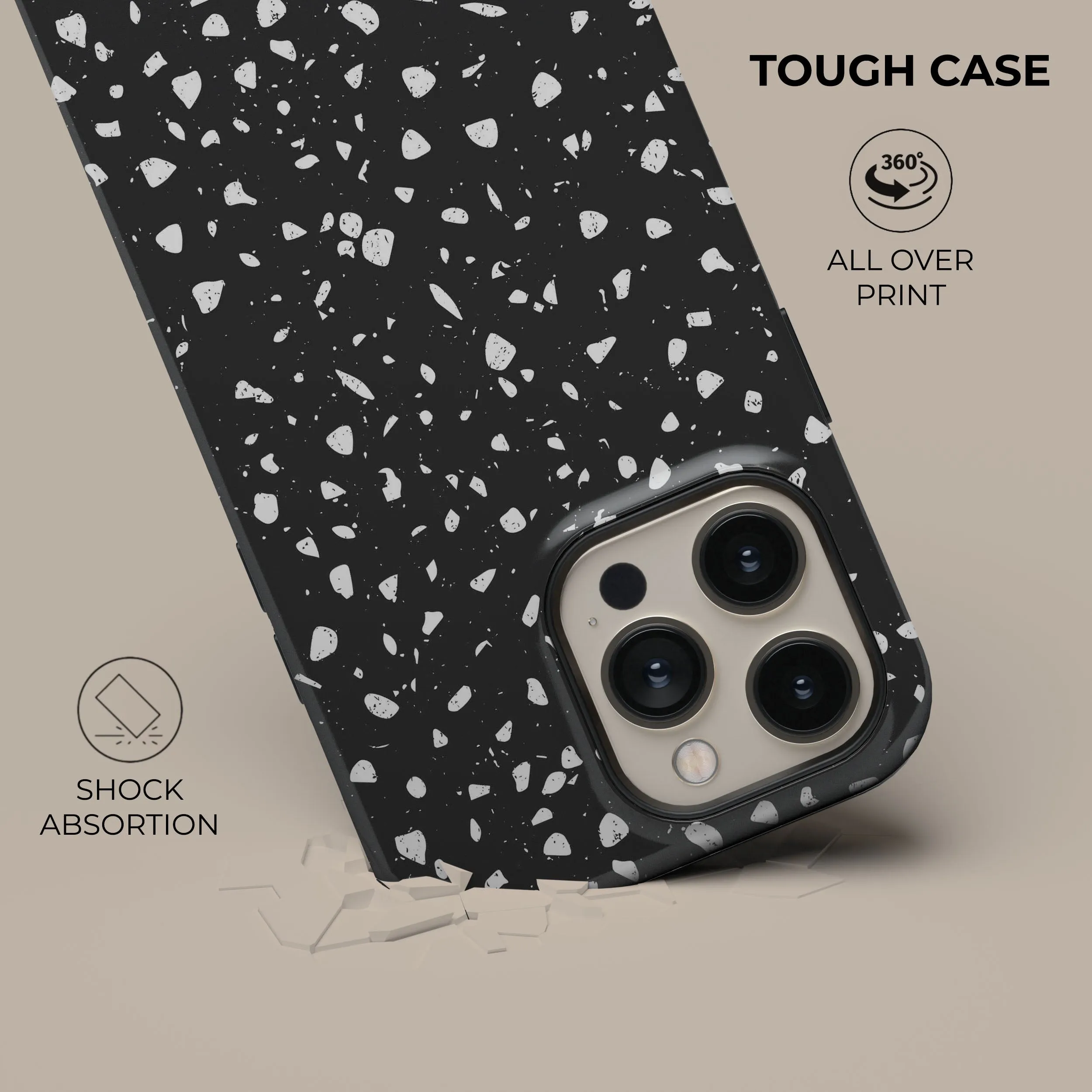 Affordable Luxury Black Coffee Terrazzo Phone Case  Stylish & Comfortable