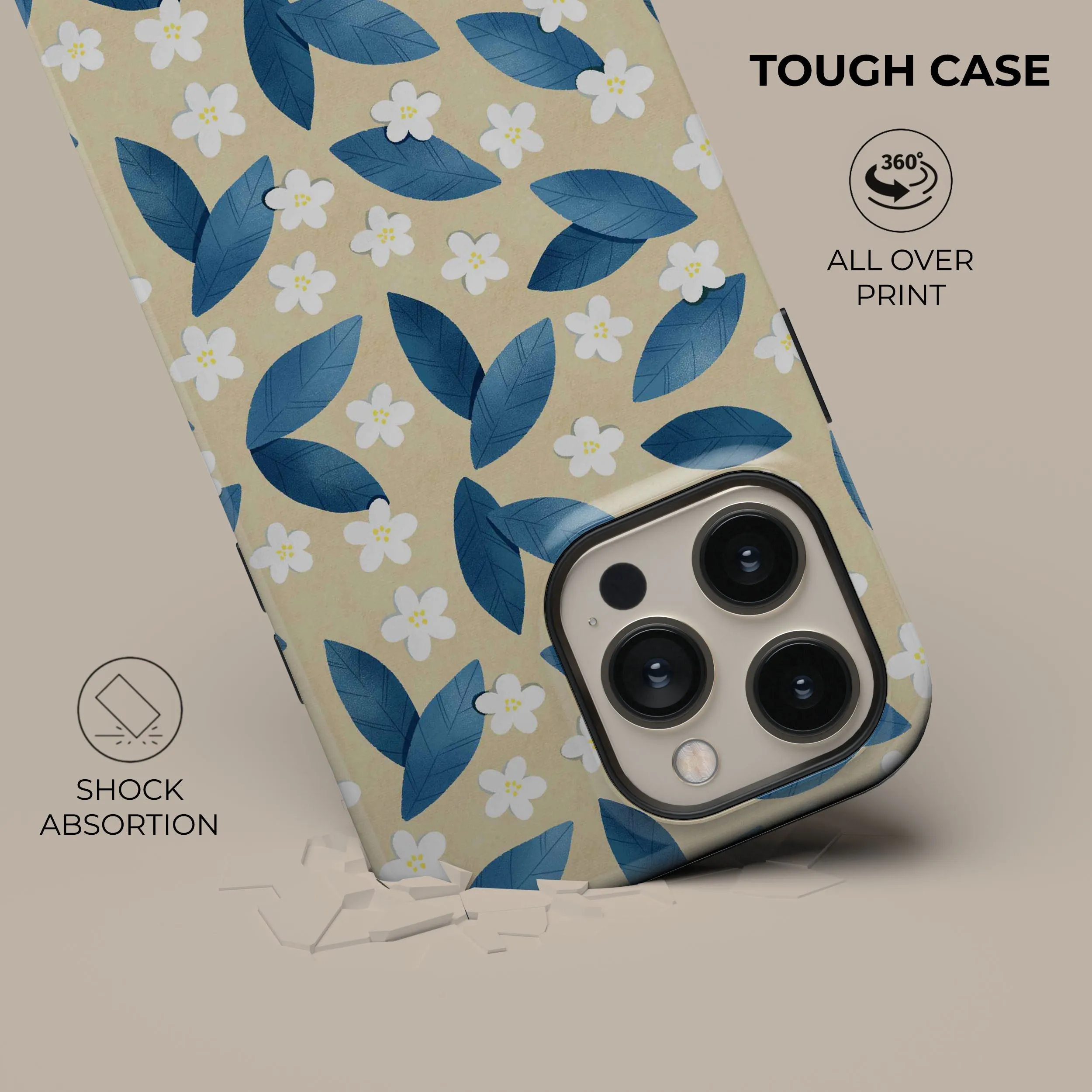 Affordable Luxury Blue Leafs Phone Case  Last Few Pieces!