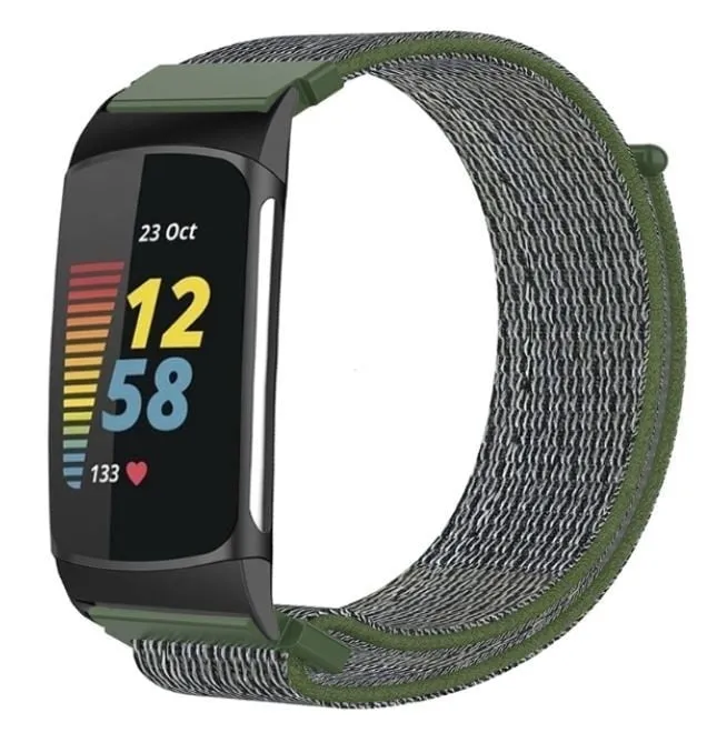 Affordable Luxury Fitbit Charge 6 Nylon Strap (Green)  Last Few Pieces!