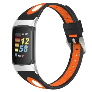 Affordable Luxury Fitbit Charge 6 Sport Strap with Buckle (Black/Orange)  Going Fast!