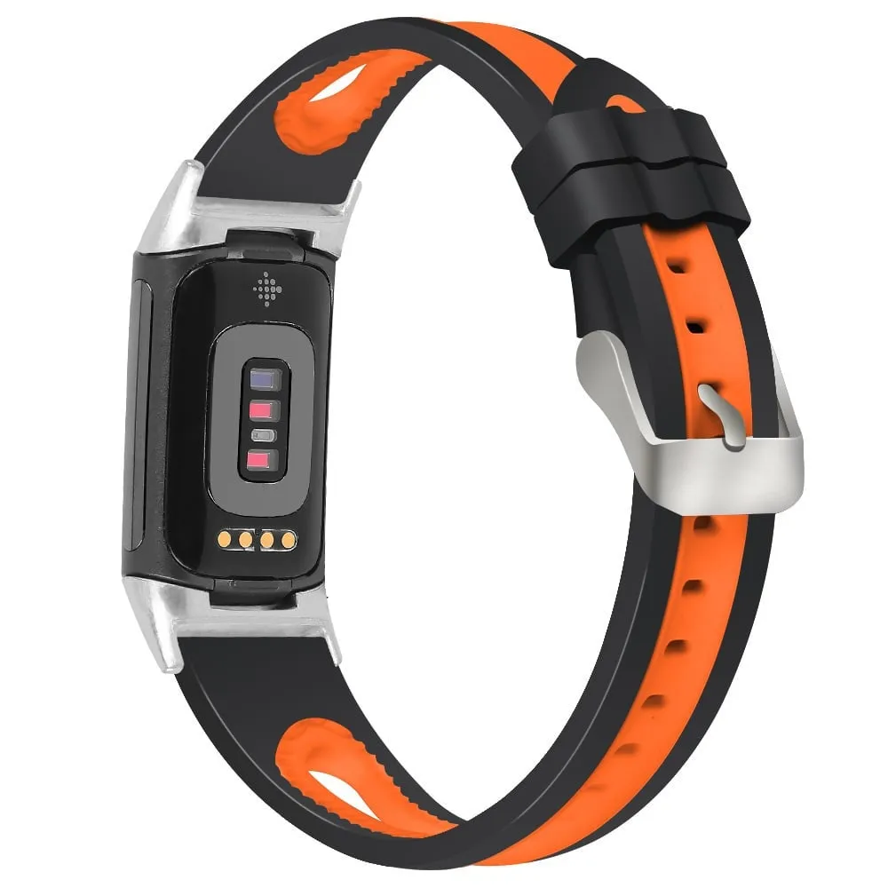 Affordable Luxury Fitbit Charge 6 Sport Strap with Buckle (Black/Orange)  Going Fast!