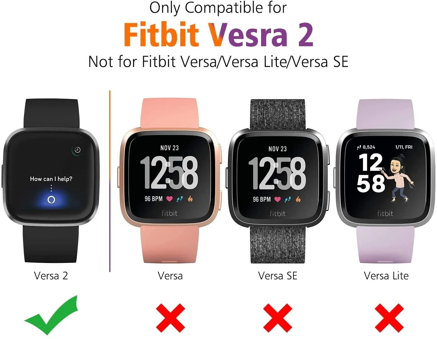 Affordable Luxury Fitbit Versa 2 screen protector  Limited Stock!