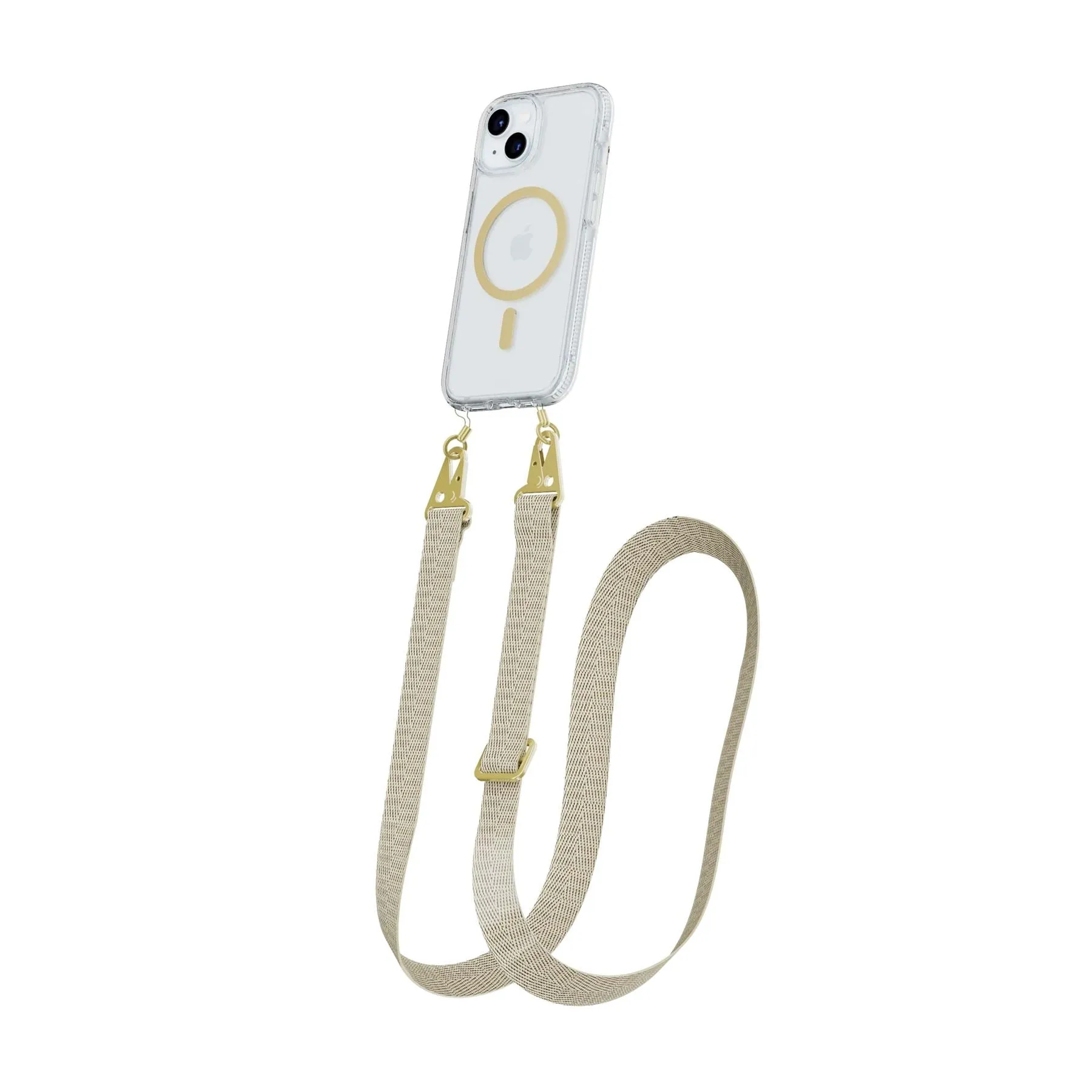 Affordable Luxury FlexQuartz - Apple iPhone 16e/15 Case MagSafe Compatible with Cross-Body - Gold  Almost Gone!