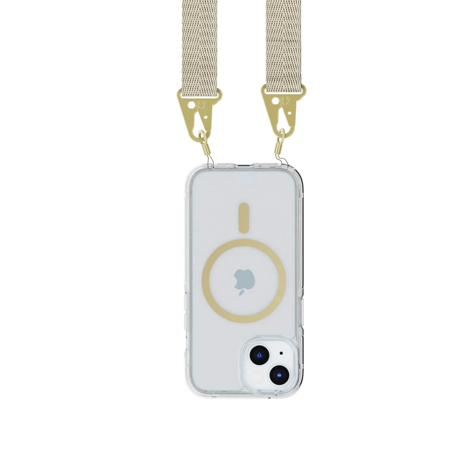 Affordable Luxury FlexQuartz - Apple iPhone 16e/15 Case MagSafe Compatible with Cross-Body - Gold  Almost Gone!