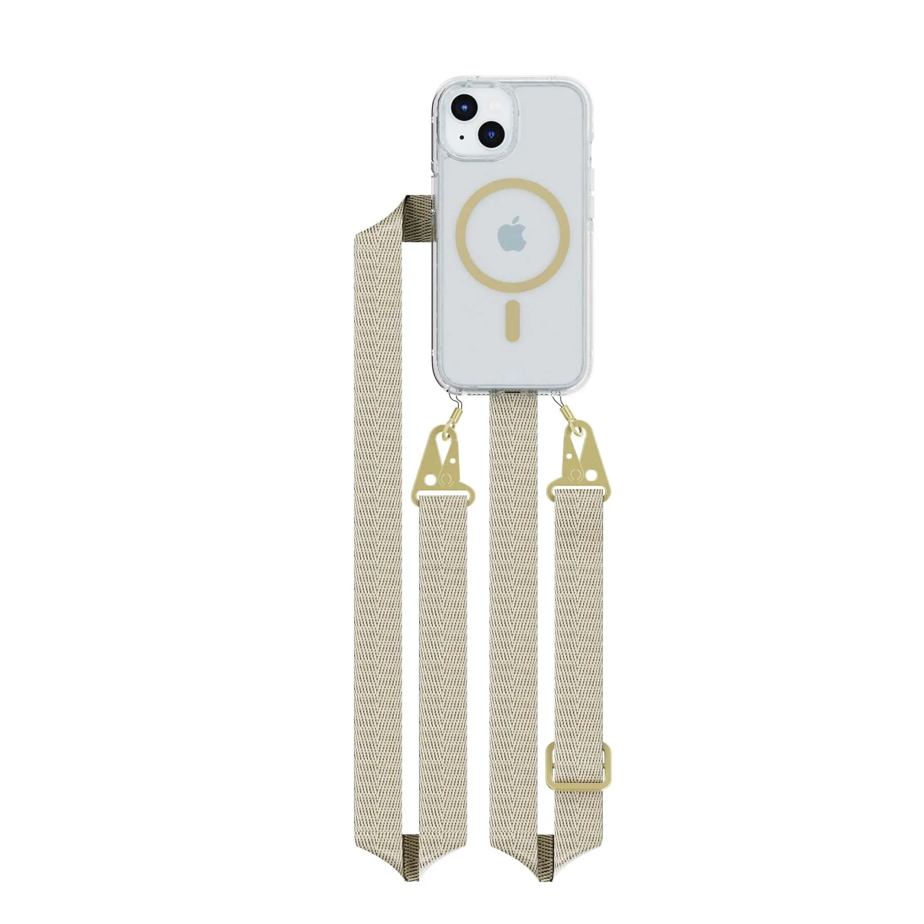 Affordable Luxury FlexQuartz - Apple iPhone 16e/15 Case MagSafe Compatible with Cross-Body - Gold  Almost Gone!
