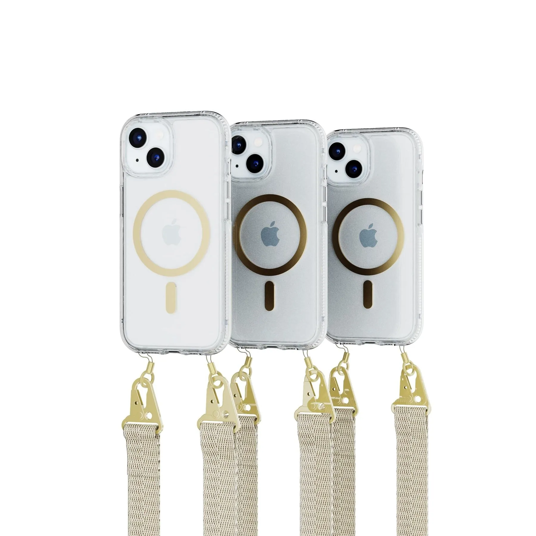 Affordable Luxury FlexQuartz - Apple iPhone 16e/15 Case MagSafe Compatible with Cross-Body - Gold  Almost Gone!