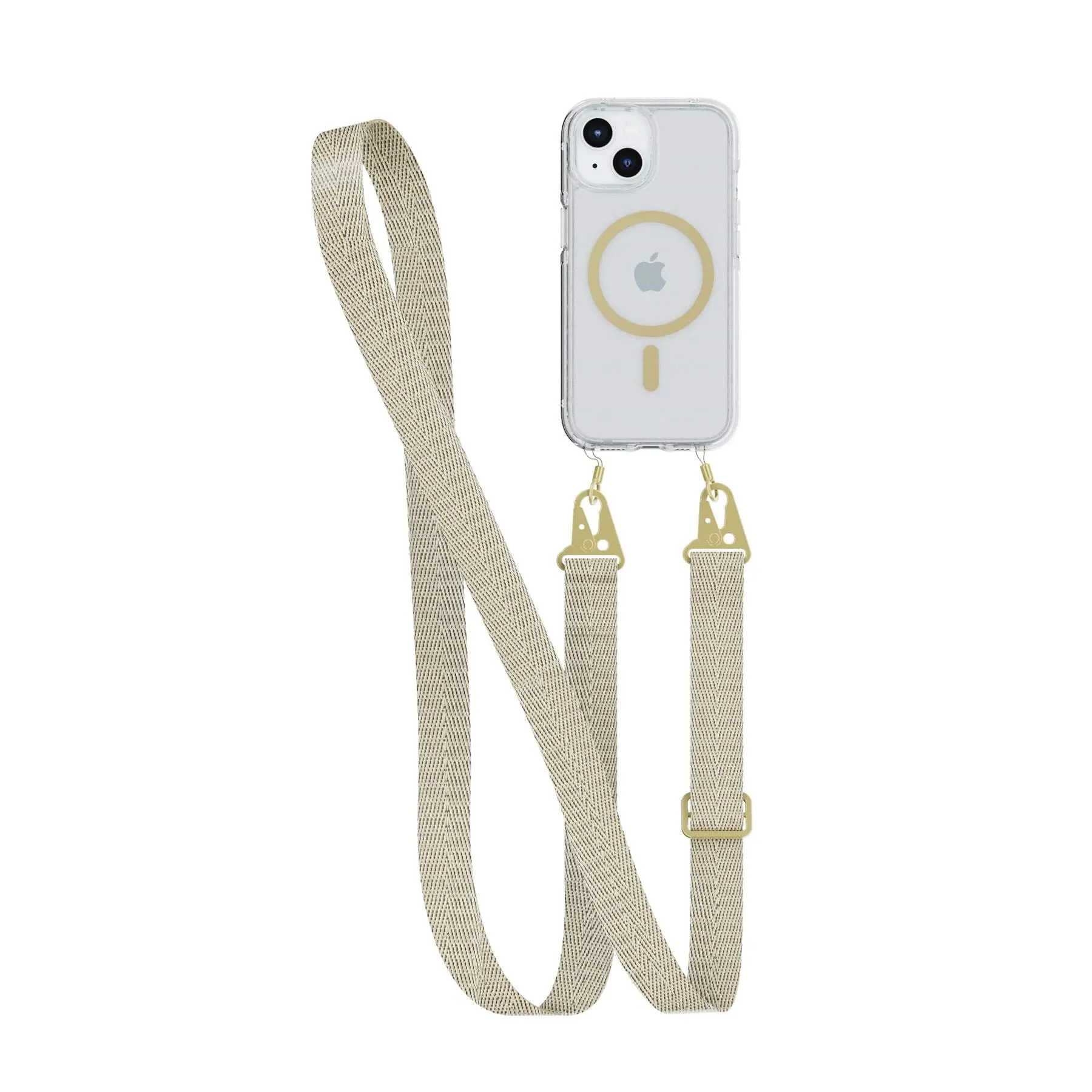 Affordable Luxury FlexQuartz - Apple iPhone 16e/15 Case MagSafe Compatible with Cross-Body - Gold  Almost Gone!