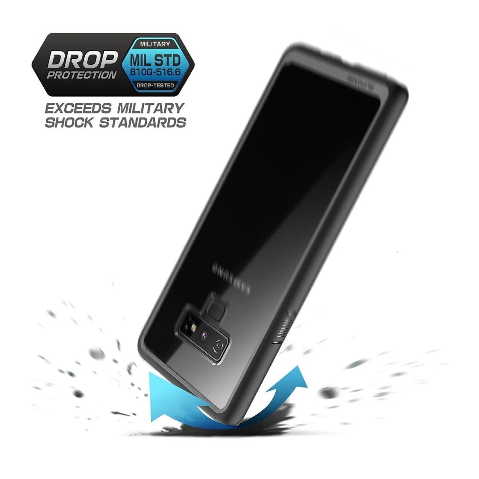 Affordable Luxury Galaxy Note9 Unicorn Beetle Style Slim Clear Case-Black  Almost Sold Out!