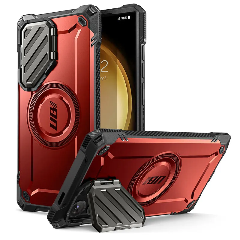 Affordable Luxury Galaxy S24 Ultra Unicorn Beetle MAG XT Bumper Case -Metallic Red  Limited Stock!