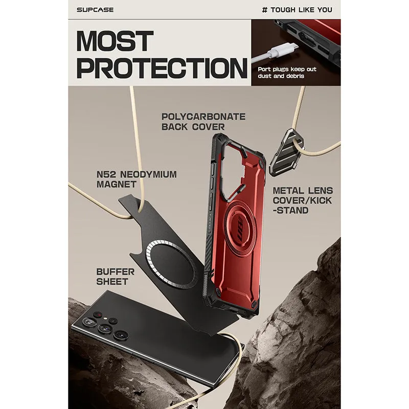 Affordable Luxury Galaxy S24 Ultra Unicorn Beetle MAG XT Bumper Case -Metallic Red  Limited Stock!