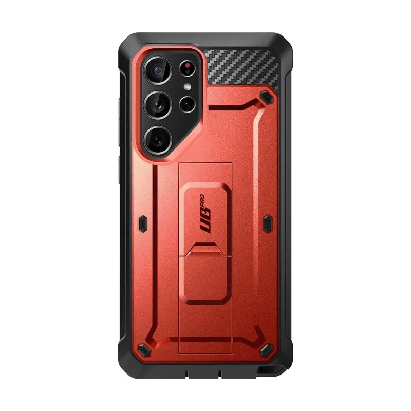 Affordable Luxury Galaxy S24 Ultra Unicorn Beetle PRO Rugged Case-Metallic Red  Going Fast!