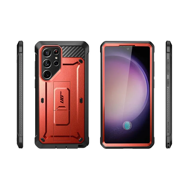 Affordable Luxury Galaxy S24 Ultra Unicorn Beetle PRO Rugged Case-Metallic Red  Going Fast!