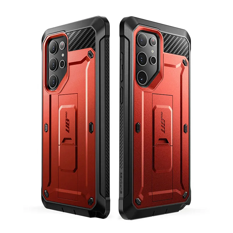Affordable Luxury Galaxy S24 Ultra Unicorn Beetle PRO Rugged Case-Metallic Red  Going Fast!
