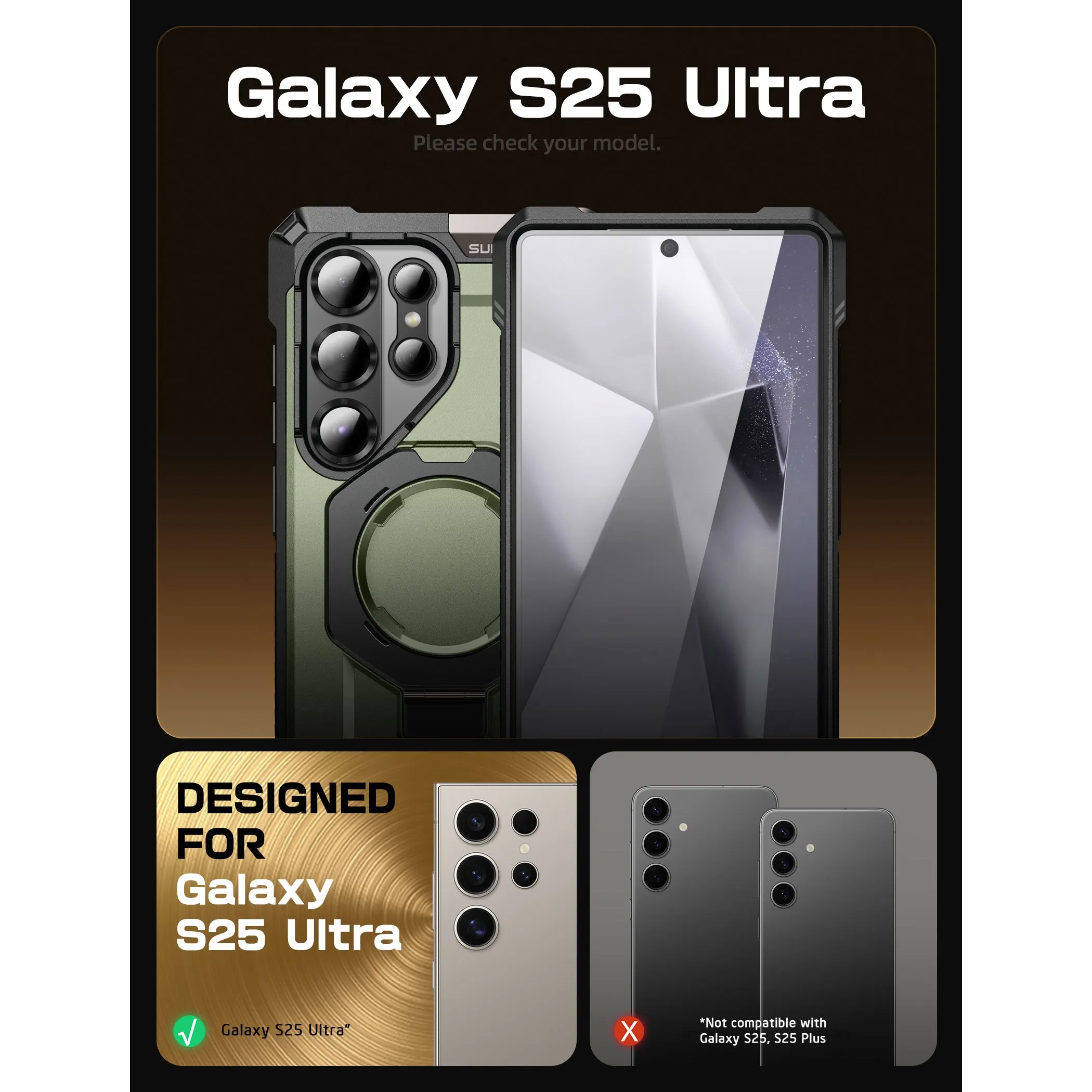 Affordable Luxury Galaxy S25 Ultra UB Grip MagSafe Phone Case-Dark Green  Limited Release!