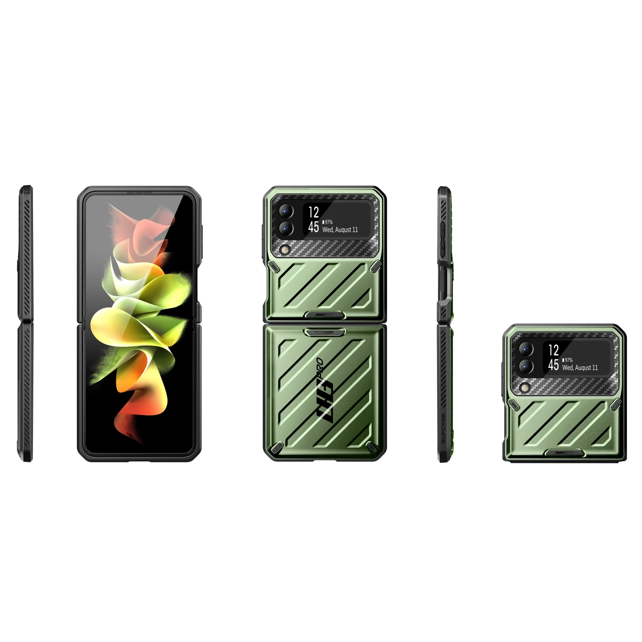 Affordable Luxury Galaxy Z Flip4 Unicorn Beetle PRO Rugged Case with Belt Clip-Dark Green  Limited Release!