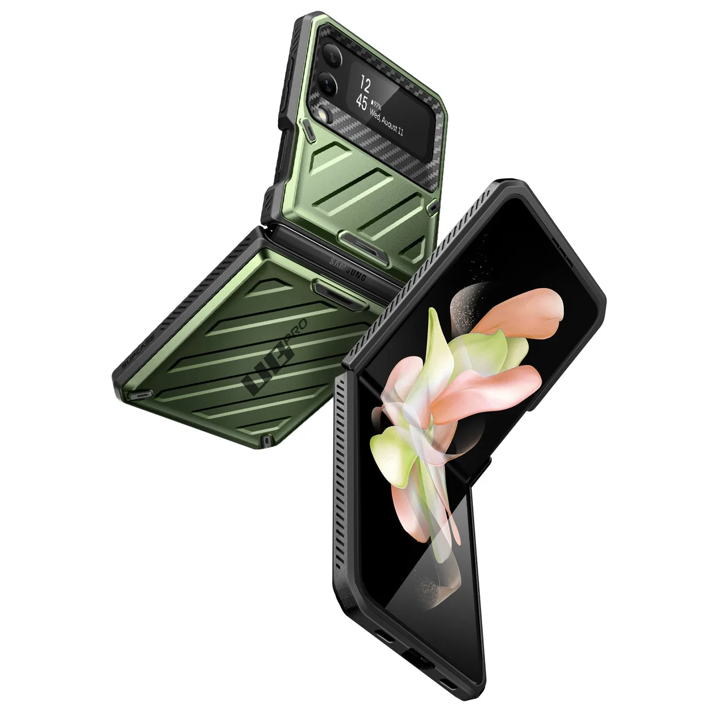Affordable Luxury Galaxy Z Flip4 Unicorn Beetle PRO Rugged Case with Belt Clip-Dark Green  Limited Release!