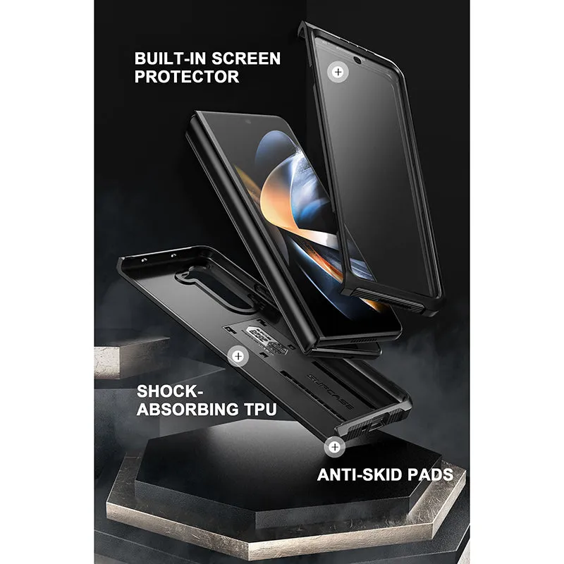 Affordable Luxury Galaxy Z Fold5 Unicorn Beetle Kickstand Case with Screen Protector-Black  Limited Availability!