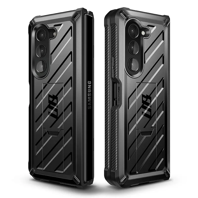 Affordable Luxury Galaxy Z Fold5 Unicorn Beetle Kickstand Case with Screen Protector-Black  Limited Availability!