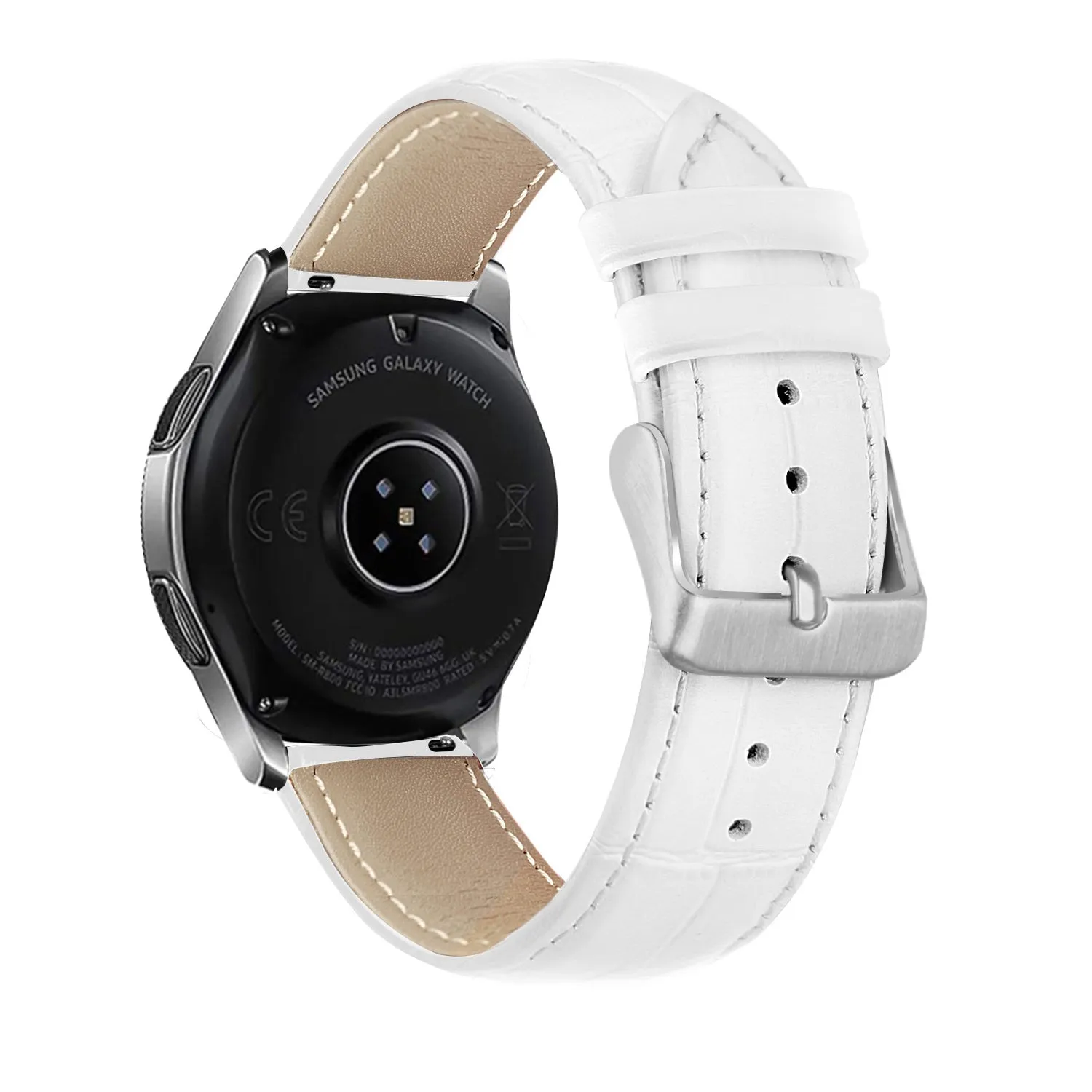 Affordable Luxury Huawei Watch 3 (Pro) Leather Strap Crocodile Grain (White)  Going Fast!