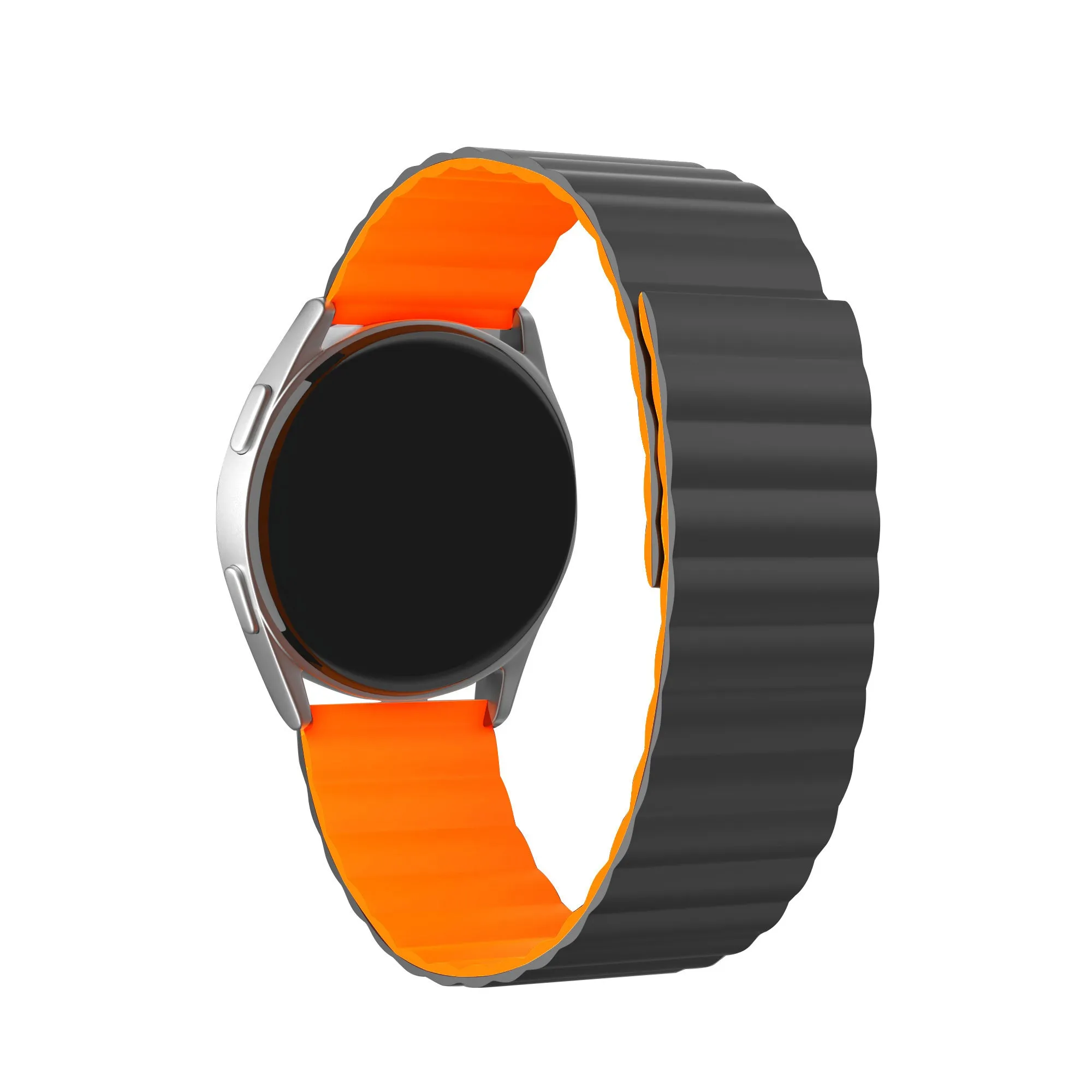 Affordable Luxury Huawei Watch 3 (Pro) Magnetic Silicone Strap (Black/Orange)  Limited Stock!