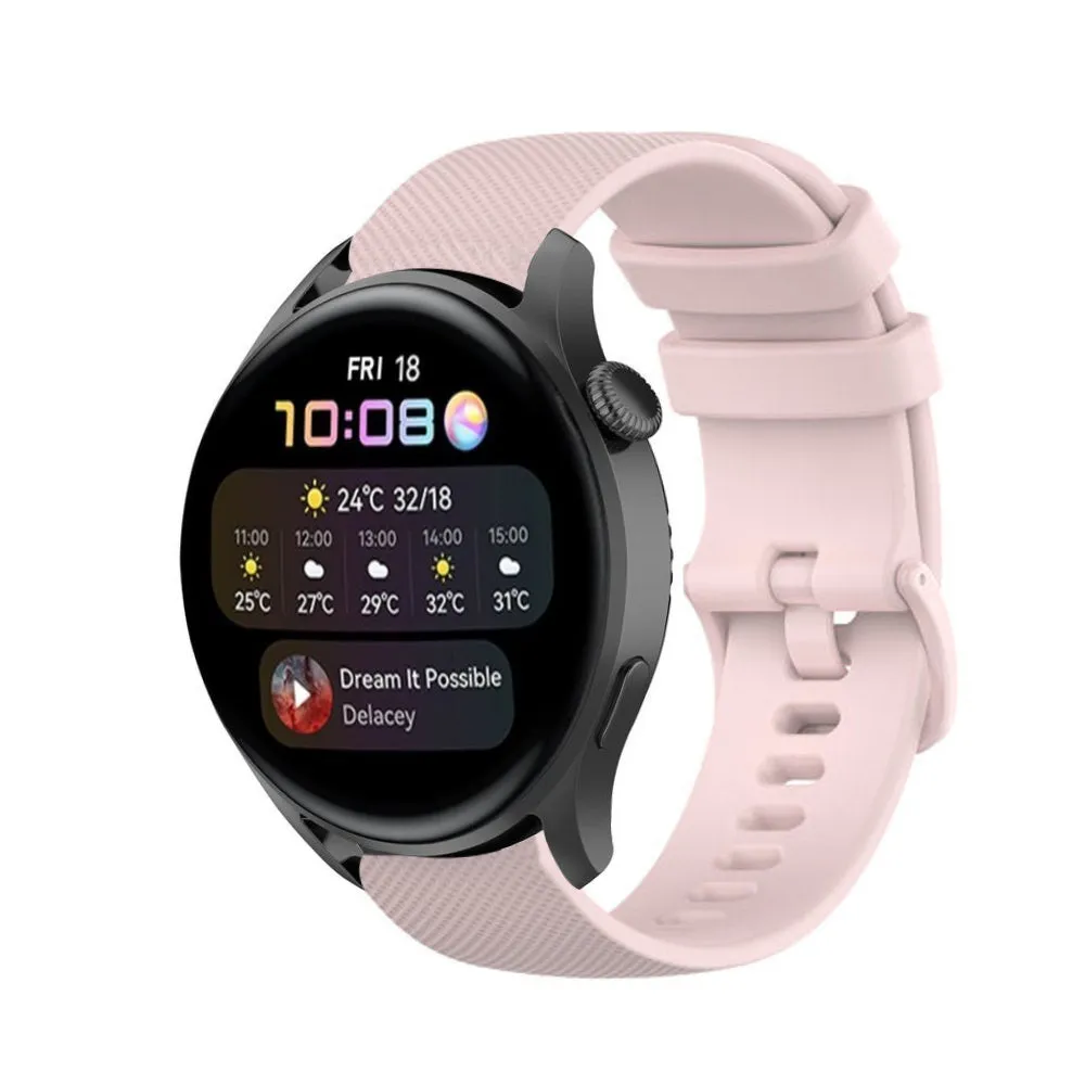 Affordable Luxury Huawei Watch 3 (Pro) Premium Silicone Strap (Pink)  Today Only!