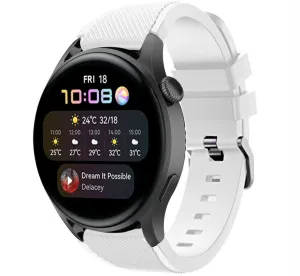 Affordable Luxury Huawei Watch 3 (Pro) Silicone Strap with Buckle (White)  Limited Stock!