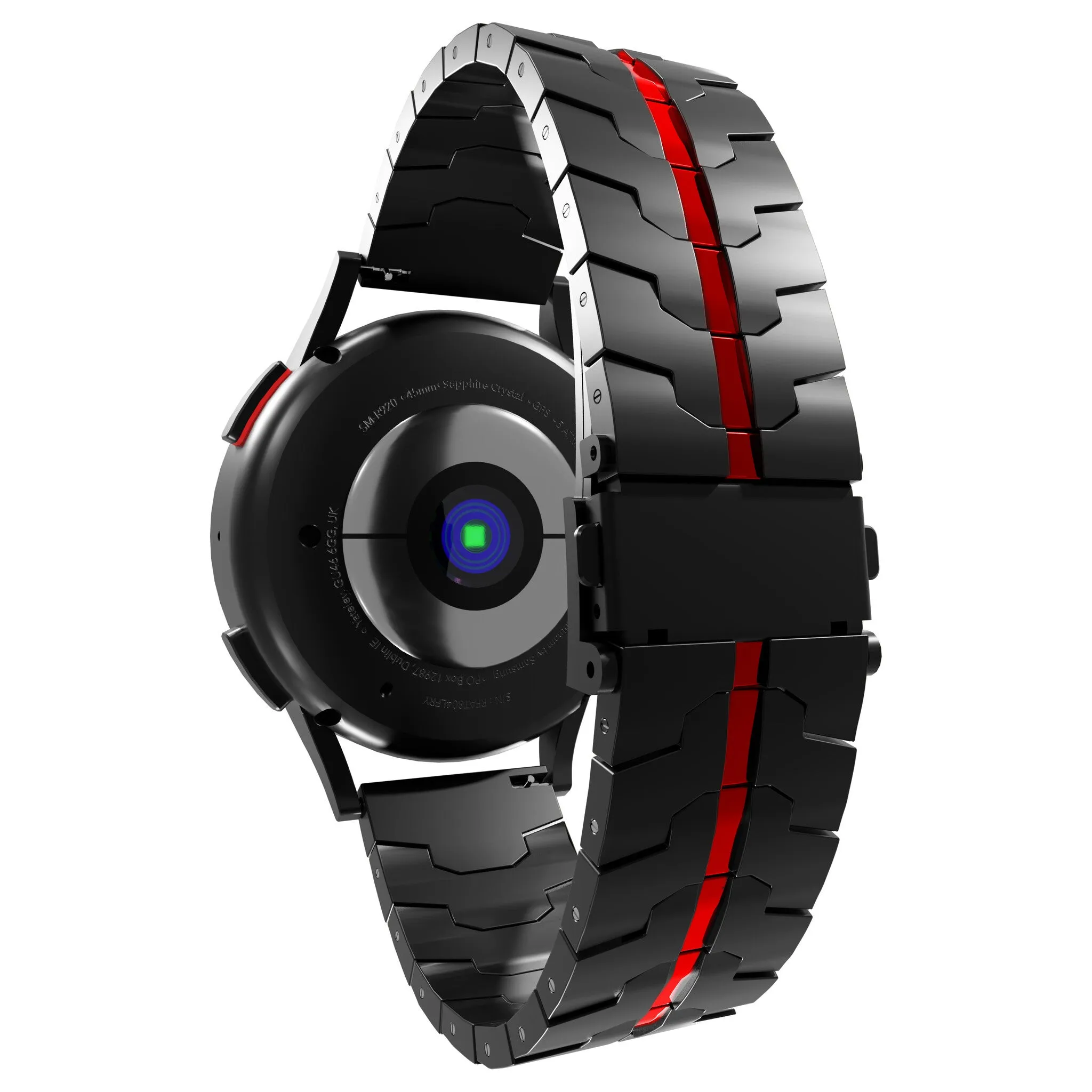 Affordable Luxury Huawei Watch 3 (Pro) Steel Iron Strap (Black/Red)  Last Chance!