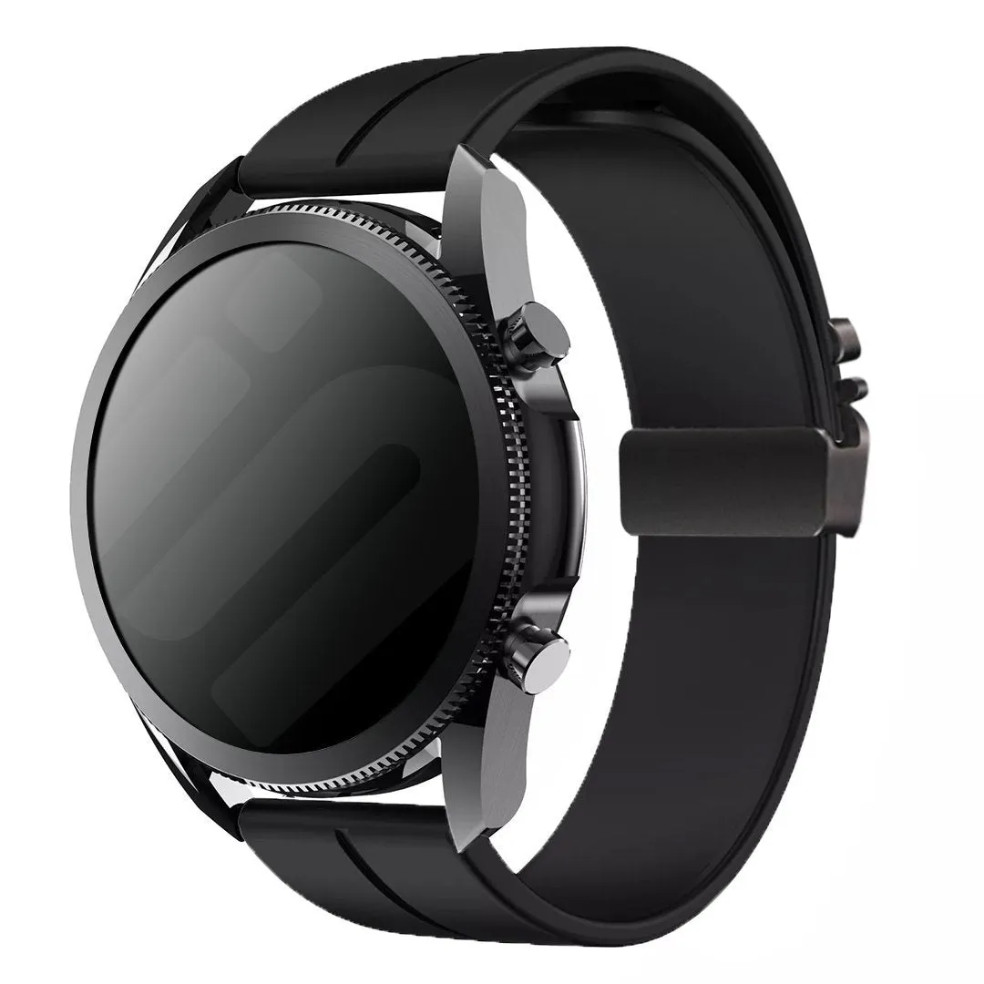 Affordable Luxury Huawei Watch 4 (Pro) Silicone Strap with P-Buckle (Black)  Today Only!