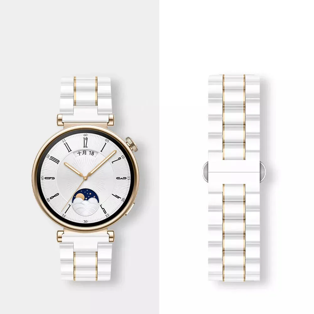Affordable Luxury Huawei Watch 5 - 42mm Ceramic Strap (White/Gold)  Almost Sold Out!