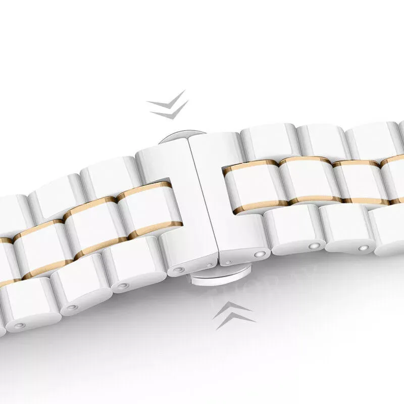 Affordable Luxury Huawei Watch 5 - 42mm Ceramic Strap (White/Gold)  Almost Sold Out!