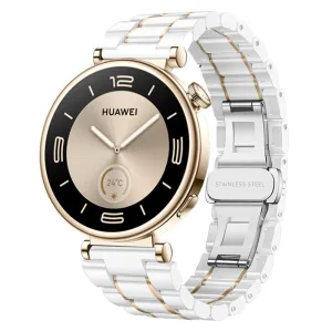 Affordable Luxury Huawei Watch 5 - 42mm Ceramic Strap (White/Gold)  Almost Sold Out!