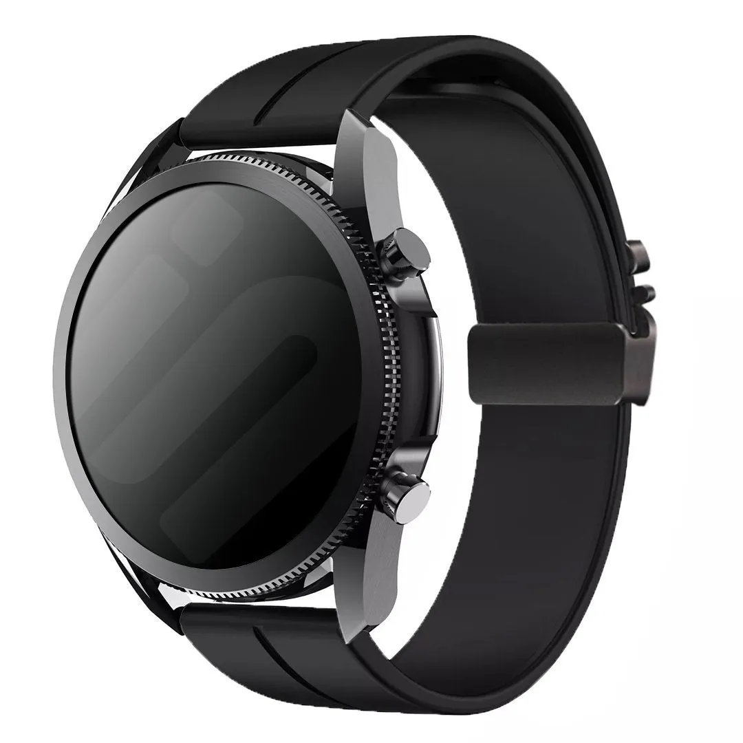 Affordable Luxury Huawei Watch 5 - 46mm Silicone Strap with P-Buckle (Black)  Stylish & Comfortable