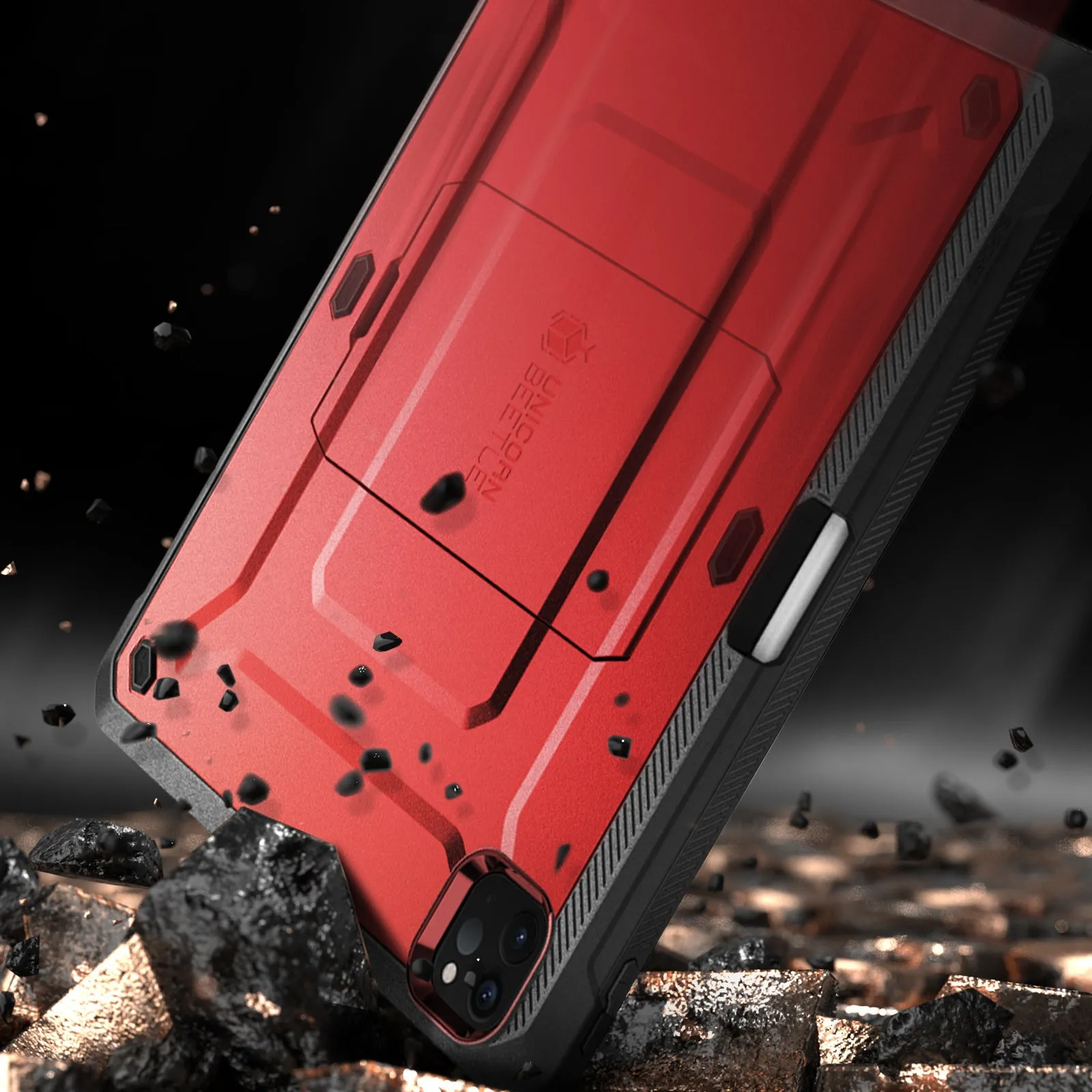 Affordable Luxury iPad Pro 12.9 Inch (2020) Unicorn Beetle Pro Rugged Case-Metallic Red  Limited Release!