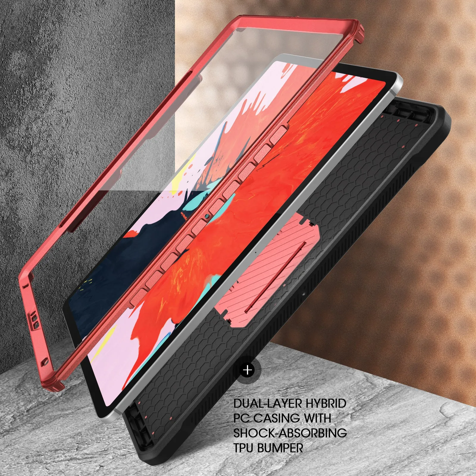 Affordable Luxury iPad Pro 12.9 Inch (2020) Unicorn Beetle Pro Rugged Case-Metallic Red  Limited Release!
